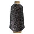 Metallic Chenille Yarn Black and Silver 1000m